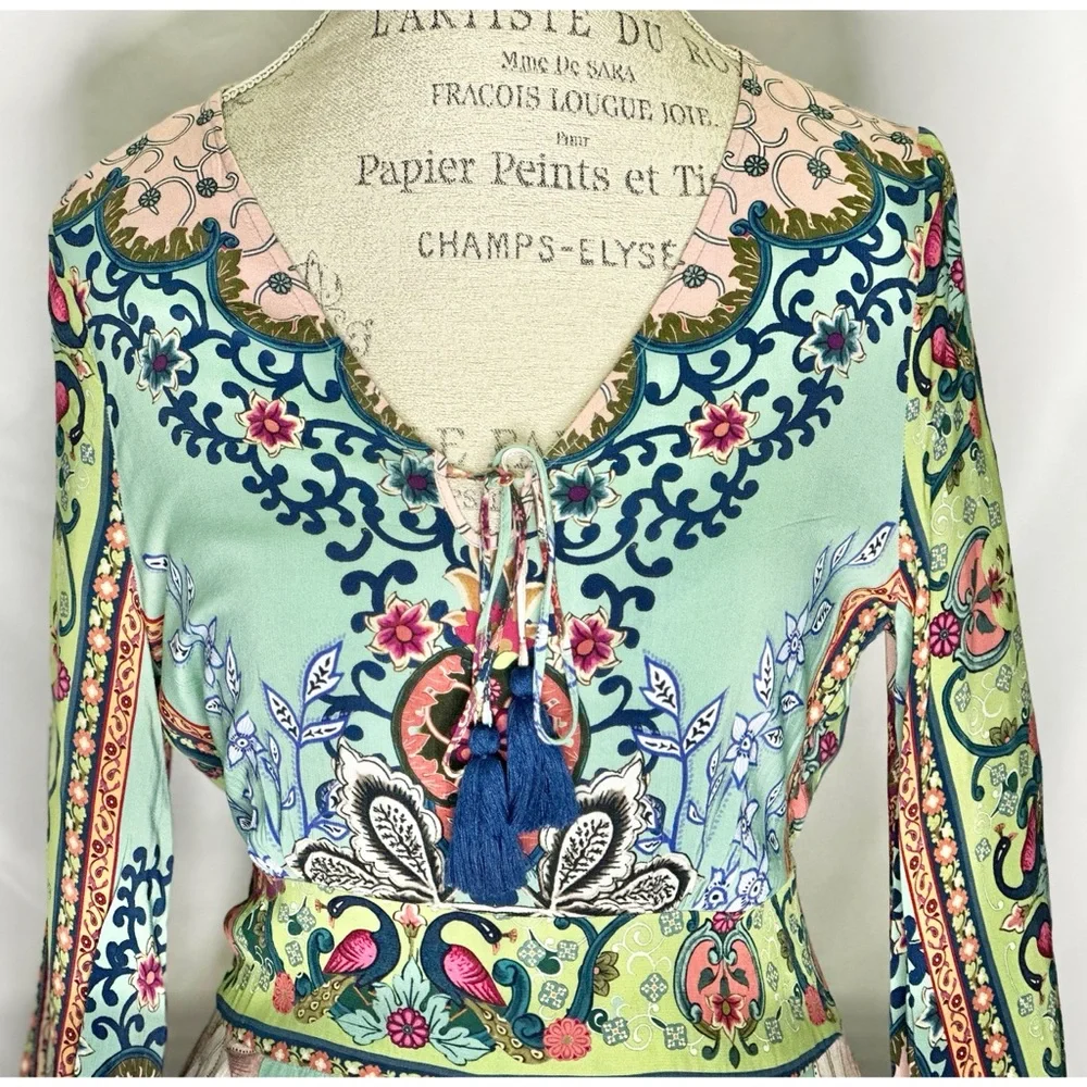 Farm Rio for Anthropologie Bohemian Caversham Floral Print Romper - Picture 7 of 12